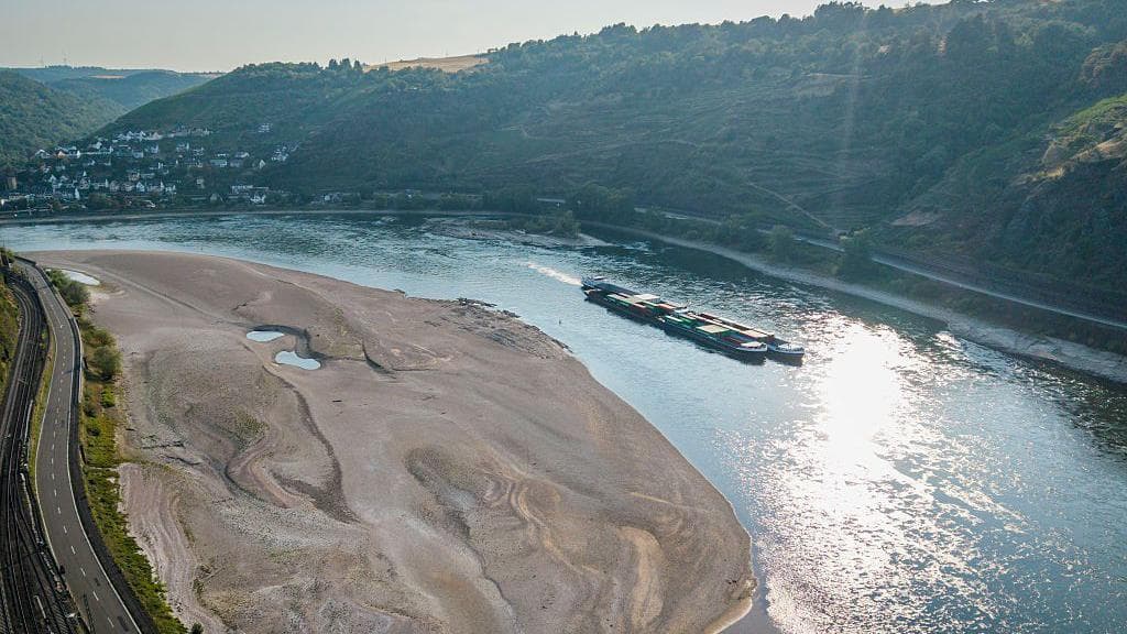 Rhine falls to record low levels as drought strains Europe's rivers