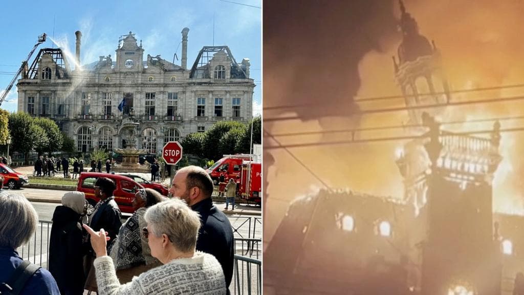 'Very upsetting': Residents in shock after historic French town hall set alight