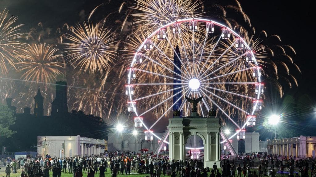 US marks its 250th birthday with fireworks, flyovers and extreme weather