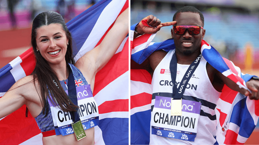 Hunt and Glave win British 100m titles