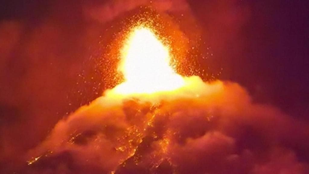 Guatemala volcano eruption sends lava spewing into the air