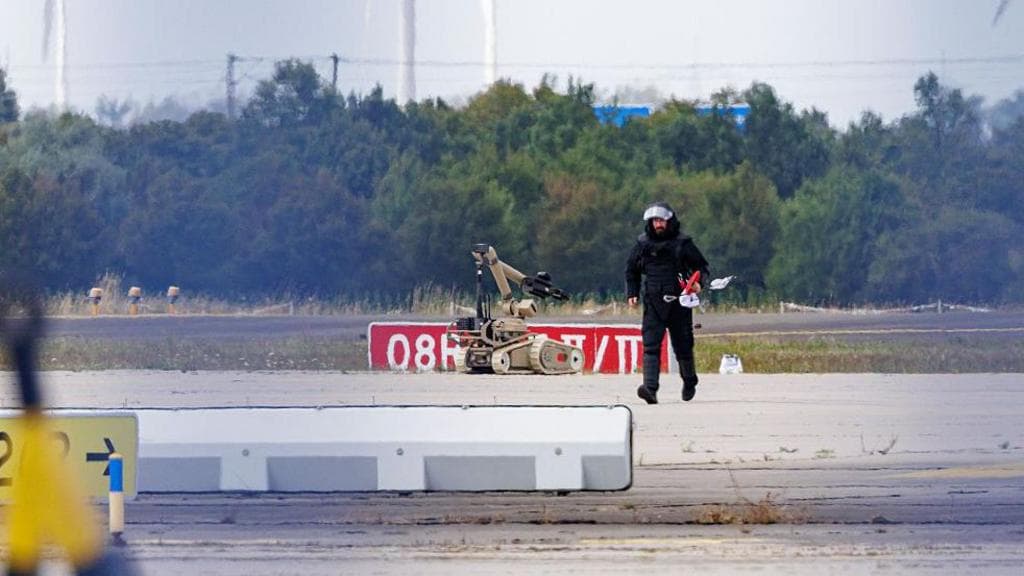 Drone carrying explosives found at German airport, police say