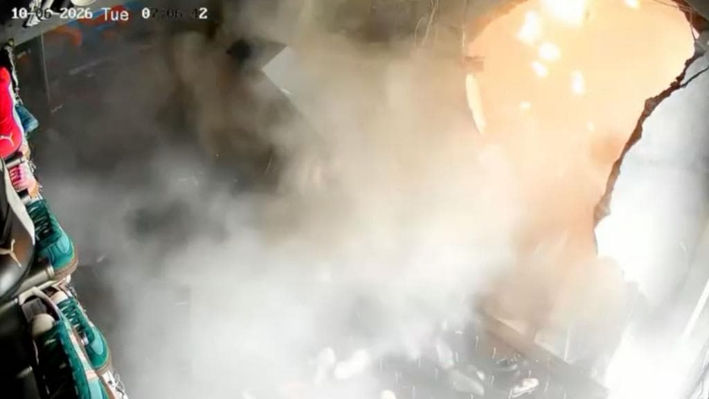 Watch: Moment Indonesian sneaker shop is torn apart by explosion