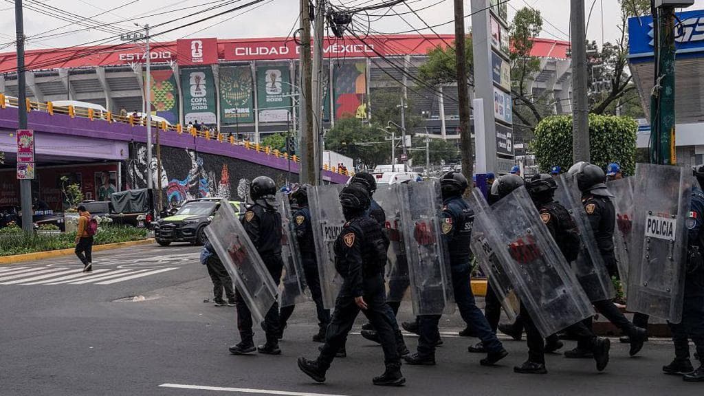 World Cup fever meets protest in Mexico City