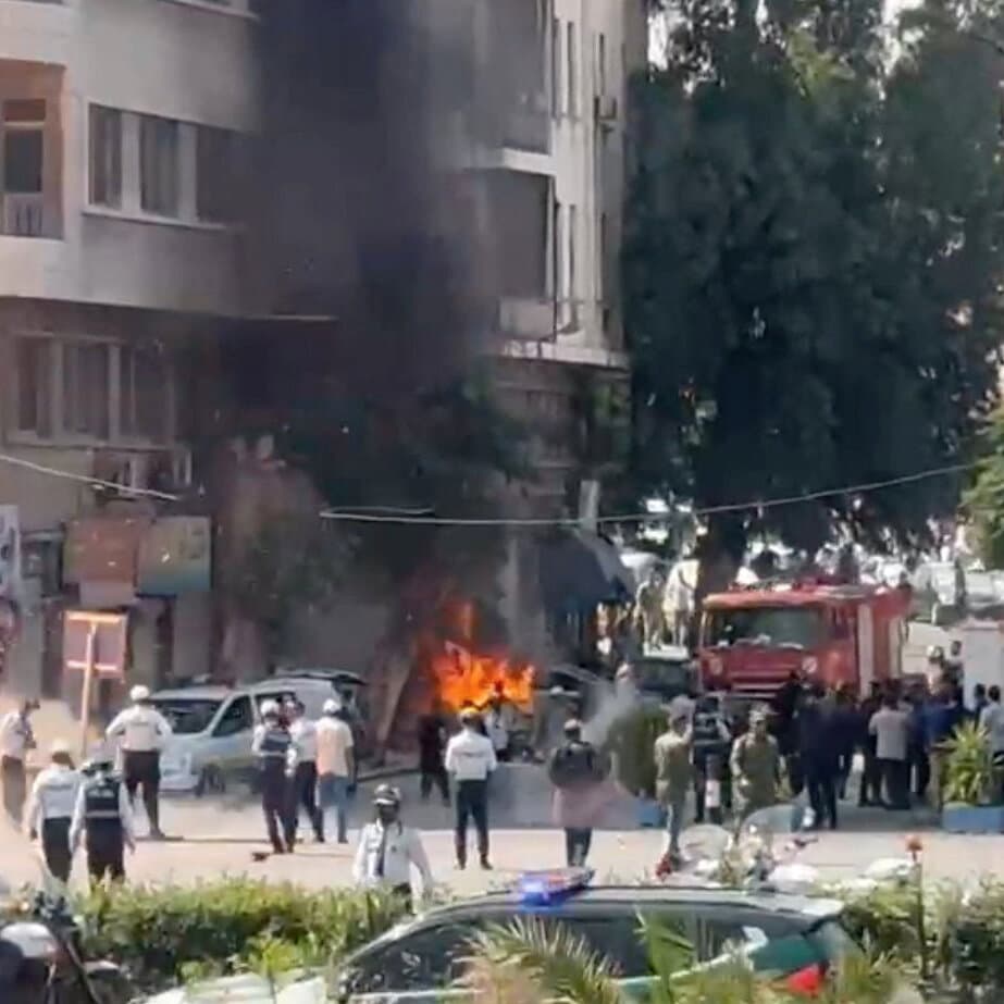 Explosions Hit Damascus as Macron Visits
