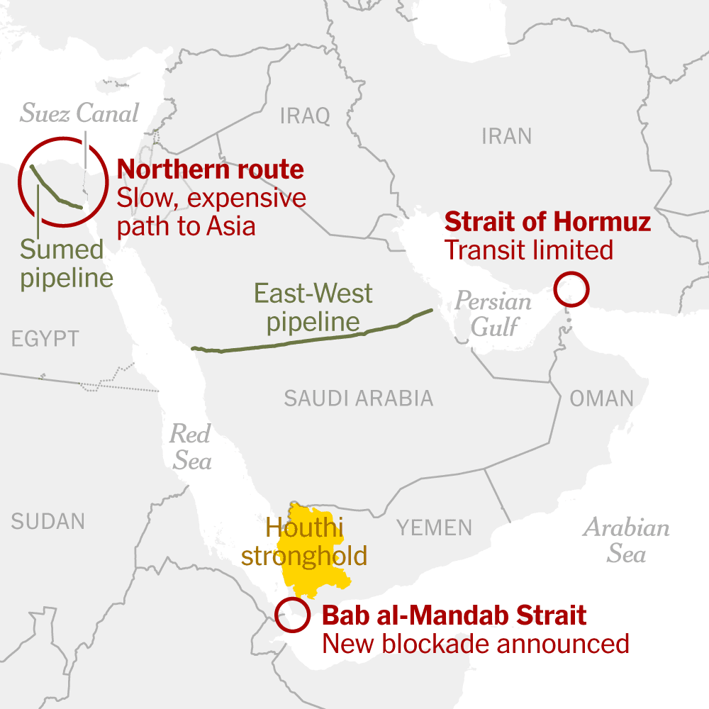 See How Houthis Put the Red Sea at Risk as an Alternative Oil Route