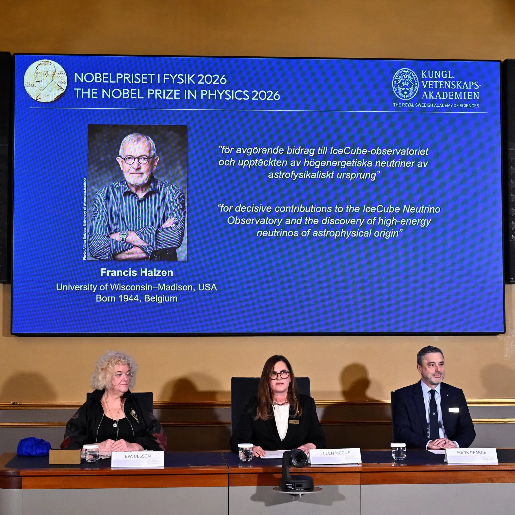Nobel Prize in Physics Is Awarded to Francis Halzen for Work on Neutrinos