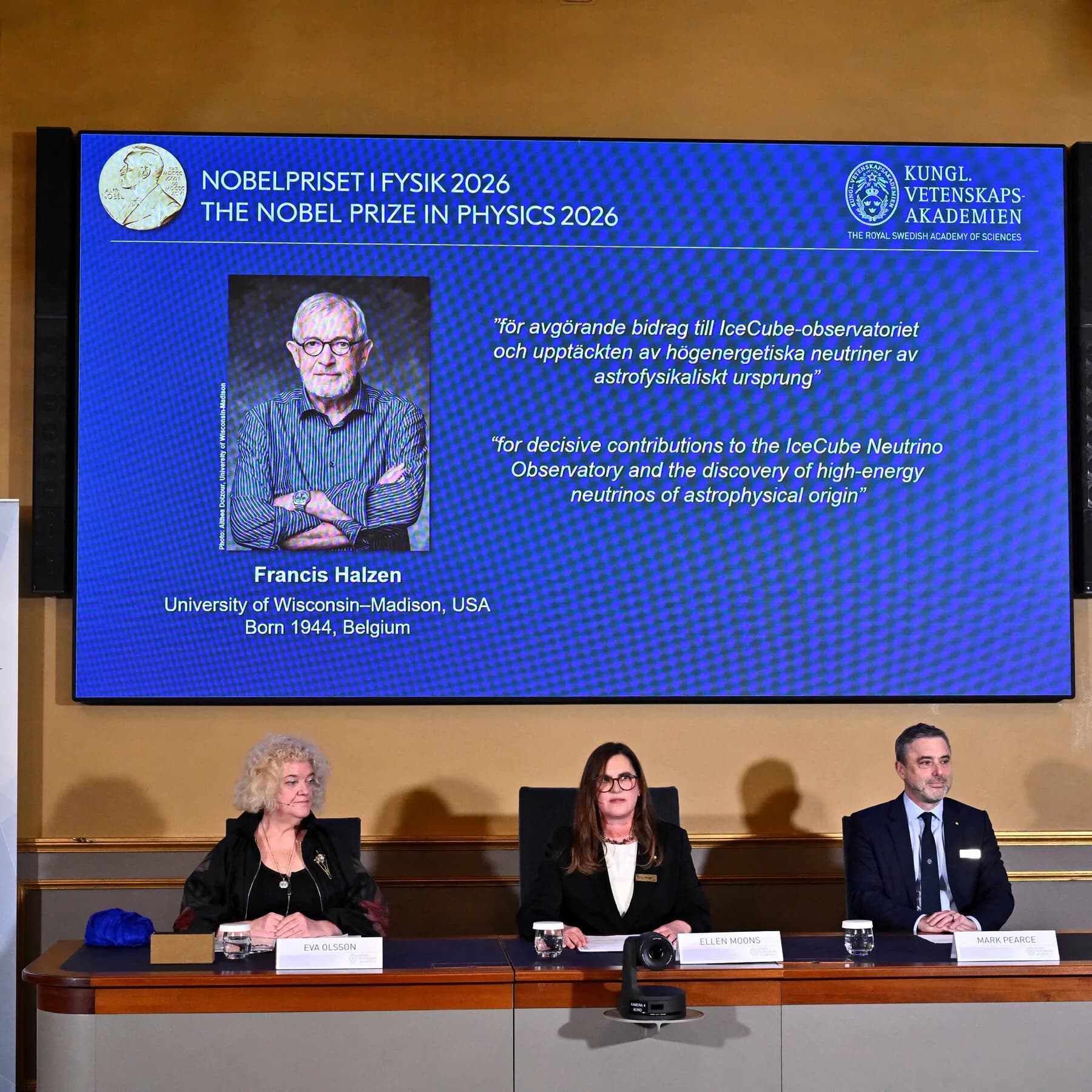 Nobel Prize in Physics Is Awarded to Francis Halzen for Work on Neutrinos