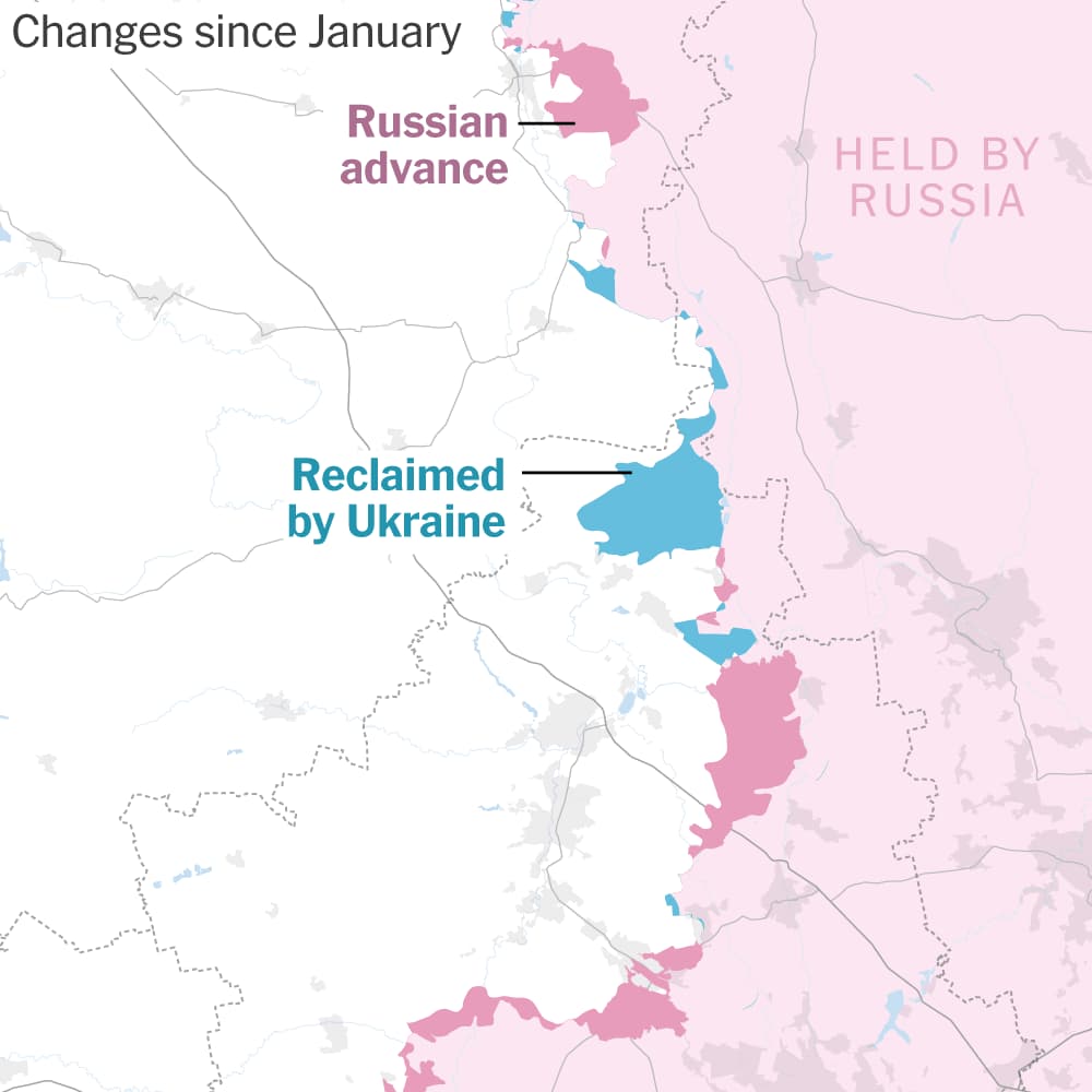 Ukraine Claws Back Land in the Donbas, Thwarting a Russian Push